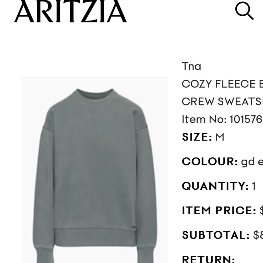 TNA cozy fleece sweatshirt